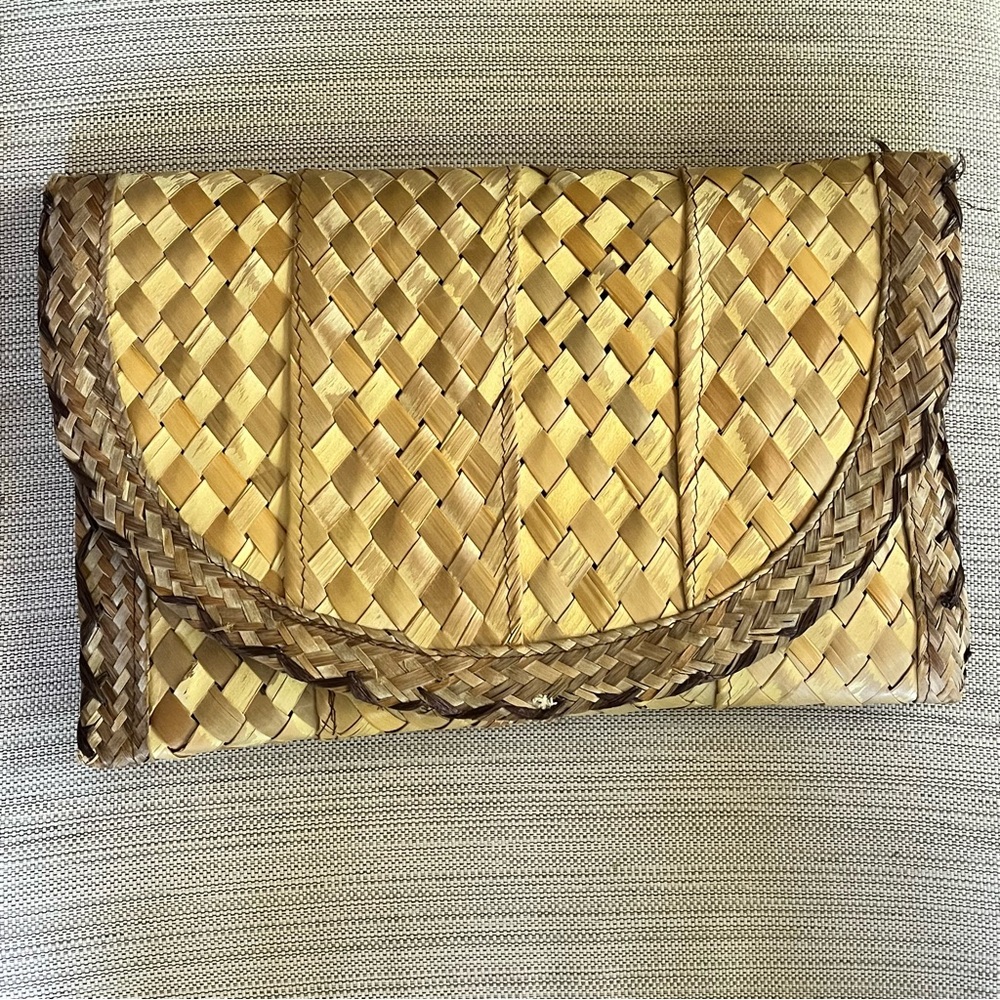 Straw Clutch Purse Straw Envelope Bag Wallet Summer Beach HandBag Boho